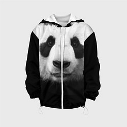 Куртка с капюшоном детская Взгляд панды, цвет: 3D-белый