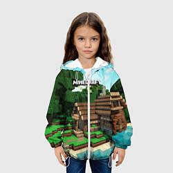 Куртка с капюшоном детская Minecraft House, цвет: 3D-белый — фото 2