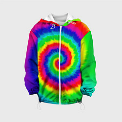 Куртка с капюшоном детская Tie dye, цвет: 3D-белый