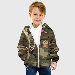 Куртка с капюшоном детская Униформа дембеля, цвет: 3D-белый — фото 2