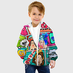 Куртка с капюшоном детская POP ART, цвет: 3D-белый — фото 2
