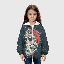 Куртка с капюшоном детская Санта хипстер, цвет: 3D-белый — фото 2