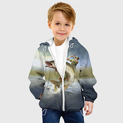 Куртка с капюшоном детская Дерзская щука, цвет: 3D-белый — фото 2