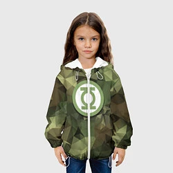 Куртка с капюшоном детская Зеленый фонарь: камуфляж, цвет: 3D-белый — фото 2