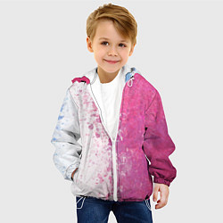 Куртка с капюшоном детская Белый и розовый, цвет: 3D-белый — фото 2
