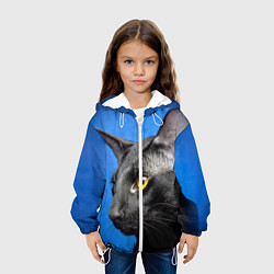 Куртка с капюшоном детская Черный кот, цвет: 3D-белый — фото 2