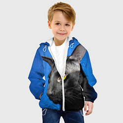 Куртка с капюшоном детская Черный кот, цвет: 3D-белый — фото 2