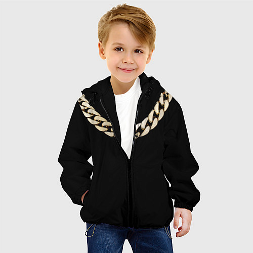 Детская куртка Золотая цепь / 3D-Черный – фото 4