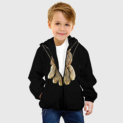Куртка с капюшоном детская Золотые перья, цвет: 3D-черный — фото 2