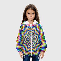 Куртка с капюшоном детская Красочная иллюзия, цвет: 3D-белый — фото 2