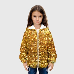 Куртка с капюшоном детская Золотое мерцание, цвет: 3D-белый — фото 2
