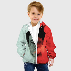 Куртка с капюшоном детская Norton: White & Red, цвет: 3D-белый — фото 2