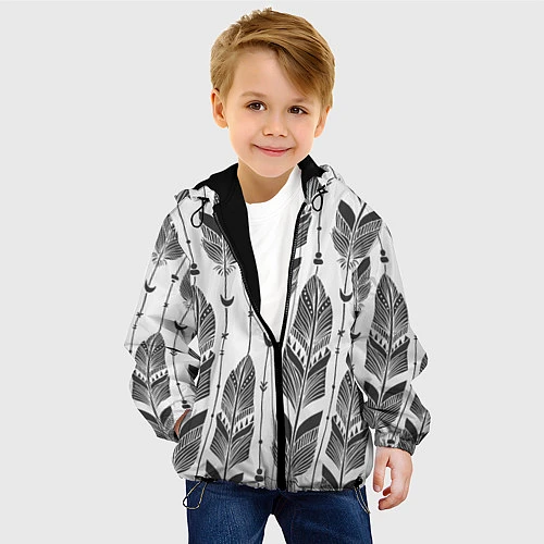 Детская куртка Перья / 3D-Черный – фото 4