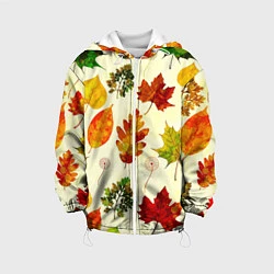 Куртка с капюшоном детская Осень, цвет: 3D-белый