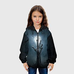 Куртка с капюшоном детская Рука зомби, цвет: 3D-черный — фото 2