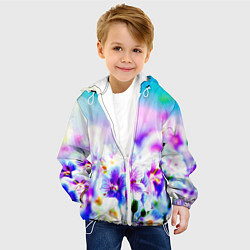 Куртка с капюшоном детская Цветочное поле, цвет: 3D-белый — фото 2