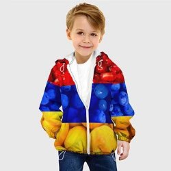 Куртка с капюшоном детская Флаг Армении, цвет: 3D-белый — фото 2