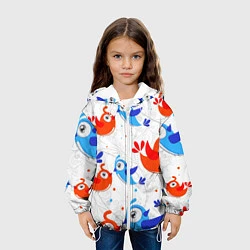 Куртка с капюшоном детская Птички, цвет: 3D-белый — фото 2