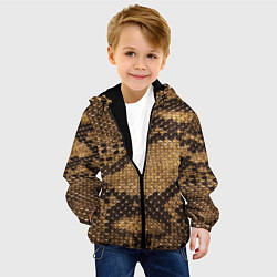 Куртка с капюшоном детская Змеиная кожа, цвет: 3D-черный — фото 2