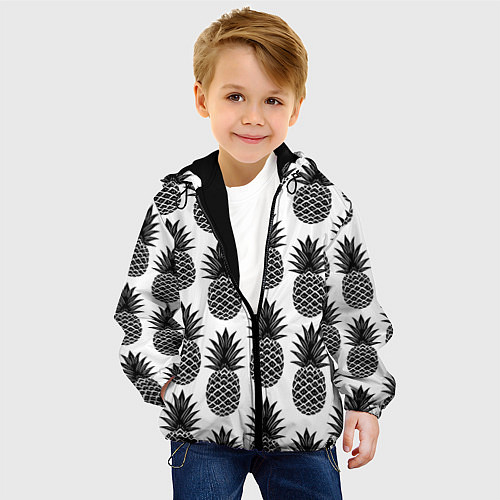 Детская куртка Ананасы 3 / 3D-Черный – фото 4