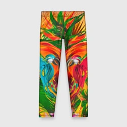 Леггинсы для девочки Яркие тропики, цвет: 3D-принт