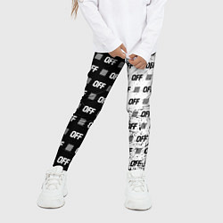 Леггинсы для девочки Off-White: Black & White, цвет: 3D-принт — фото 2