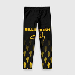 Леггинсы для девочки Billie Eilish: Yellow & Black Autograph, цвет: 3D-принт