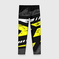 Леггинсы для девочки Black yellow abstract sport style, цвет: 3D-принт