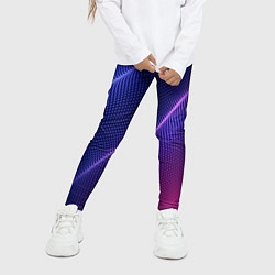 Леггинсы для девочки Фиолетово 3d волны 2020, цвет: 3D-принт — фото 2