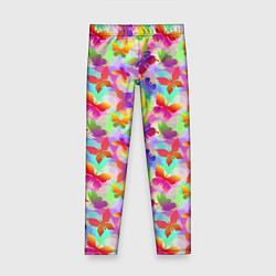 Леггинсы для девочки Разноцветные Бабочки Color, цвет: 3D-принт