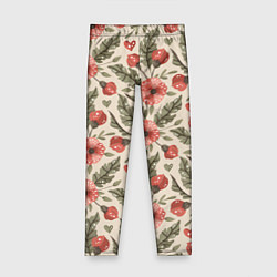 Леггинсы для девочки Ретро-цветы, цвет: 3D-принт