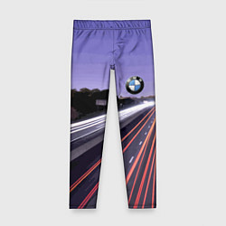 Леггинсы для девочки BMW Ночная трасса, цвет: 3D-принт