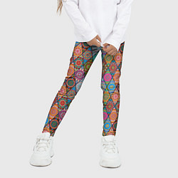 Леггинсы для девочки Мандалы Текстура, цвет: 3D-принт — фото 2
