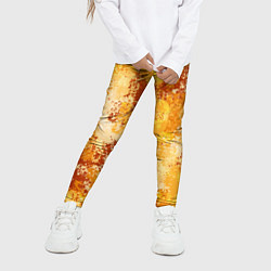 Леггинсы для девочки Спортивный камуфляж Пикси - Апельсин, цвет: 3D-принт — фото 2