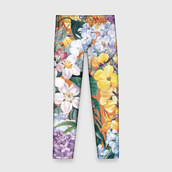 Леггинсы для девочки Цветы Красочный Лакфиоль, цвет: 3D-принт