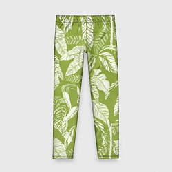 Леггинсы для девочки Зелёные Тропики Лета, цвет: 3D-принт