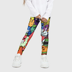 Леггинсы для девочки Fast food pattern Pop art Fashion trend, цвет: 3D-принт — фото 2