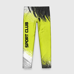 Леггинсы для девочки Sports club gray green pattern, цвет: 3D-принт