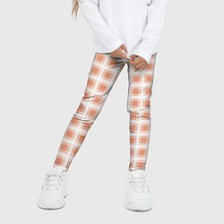 Леггинсы для девочки Light beige plaid fashionable checkered pattern, цвет: 3D-принт — фото 2