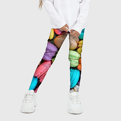 Леггинсы для девочки Цветные Макаруны, цвет: 3D-принт — фото 2