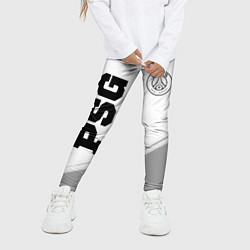 Леггинсы для девочки PSG sport на светлом фоне: символ и надпись вертик, цвет: 3D-принт — фото 2