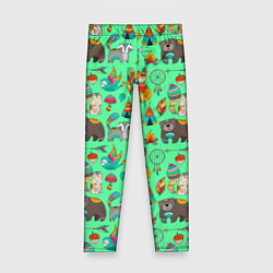 Детские легинсы Painted colorful animals