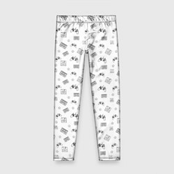 Леггинсы для девочки 90s pattern on white, цвет: 3D-принт