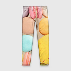 Леггинсы для девочки Разноцветные пирожные Макарон, цвет: 3D-принт