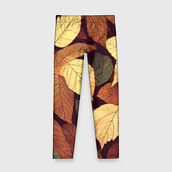 Леггинсы для девочки Листья осени узор, цвет: 3D-принт