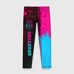 Леггинсы для девочки Sporting - neon gradient: по-вертикали, цвет: 3D-принт
