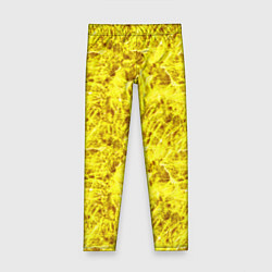 Леггинсы для девочки Жёлтый лёд - текстура, цвет: 3D-принт