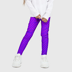 Леггинсы для девочки Фиолетовые линии, цвет: 3D-принт — фото 2