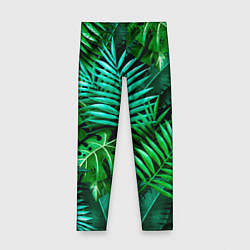 Леггинсы для девочки Тропические растения - текстура, цвет: 3D-принт