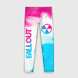 Леггинсы для девочки Fallout neon gradient style: надпись, символ, цвет: 3D-принт